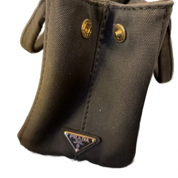 Prada Olive Green Canvas Tote Bag - Picture 5 of 8